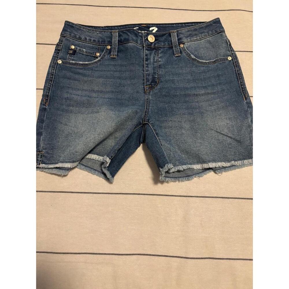 Seven7 Denim Shorts Frayed Hem Blue Distressed Casual Summer Women's Size 4